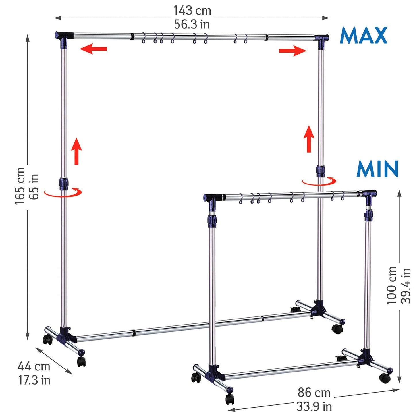 The Adjustable Chrome Clothes Rack