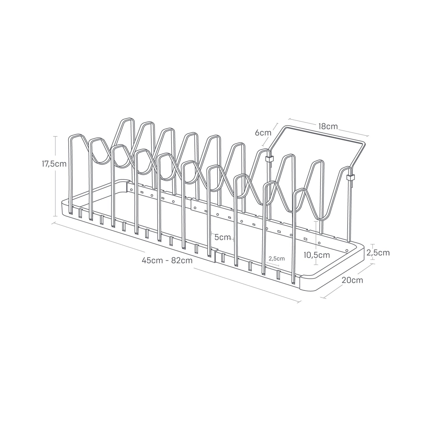 Adjustable Pot, Pan & Lid Organizer